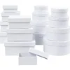 Pappaskar, H: 3,5+4,5+5,5+6,5 cm, stl. 8,5x11,5+11x14 cm, Innehållet kan variera , vit, 16 st./ 1 förp.