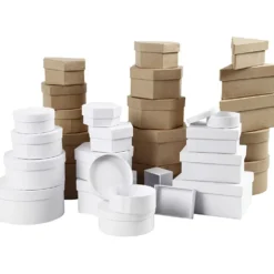 Pappaskar, stl. 6,5-18 cm, brun, vit, 30 st./ 1 set