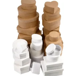 Pappaskar, stl. 6,5-18 cm, brun, vit, 30 st./ 1 set