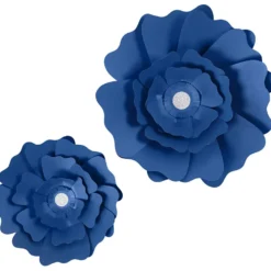 Pappersblommor, Dia. 15+25 cm, 230 g, blå, 2 st./ 1 förp.