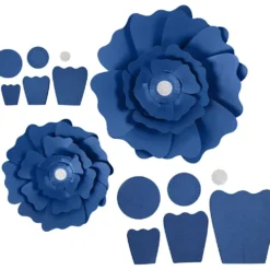 Pappersblommor, Dia. 15+25 cm, 230 g, blå, 2 st./ 1 förp.