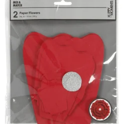 Pappersblommor, Dia. 15+25 cm, 230 g, röd, 2 st./ 1 förp.