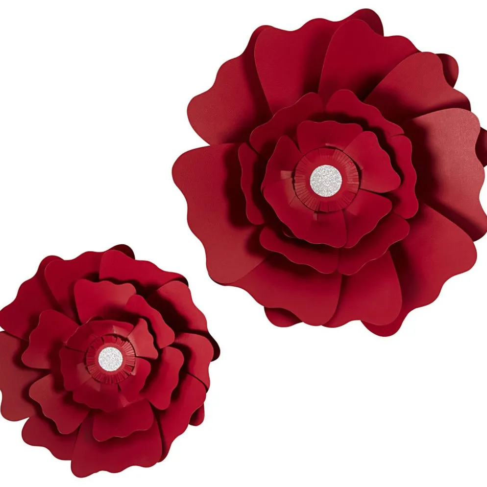 Pappersblommor, Dia. 15+25 cm, 230 g, röd, 2 st./ 1 förp.