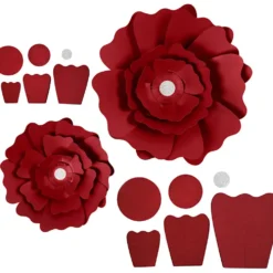 Pappersblommor, Dia. 15+25 cm, 230 g, röd, 2 st./ 1 förp.