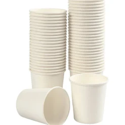 Pappersmuggar, H: 7,8 cm, Dia. 7,2 cm, 205 ml, vit, 50 st./ 1 förp.