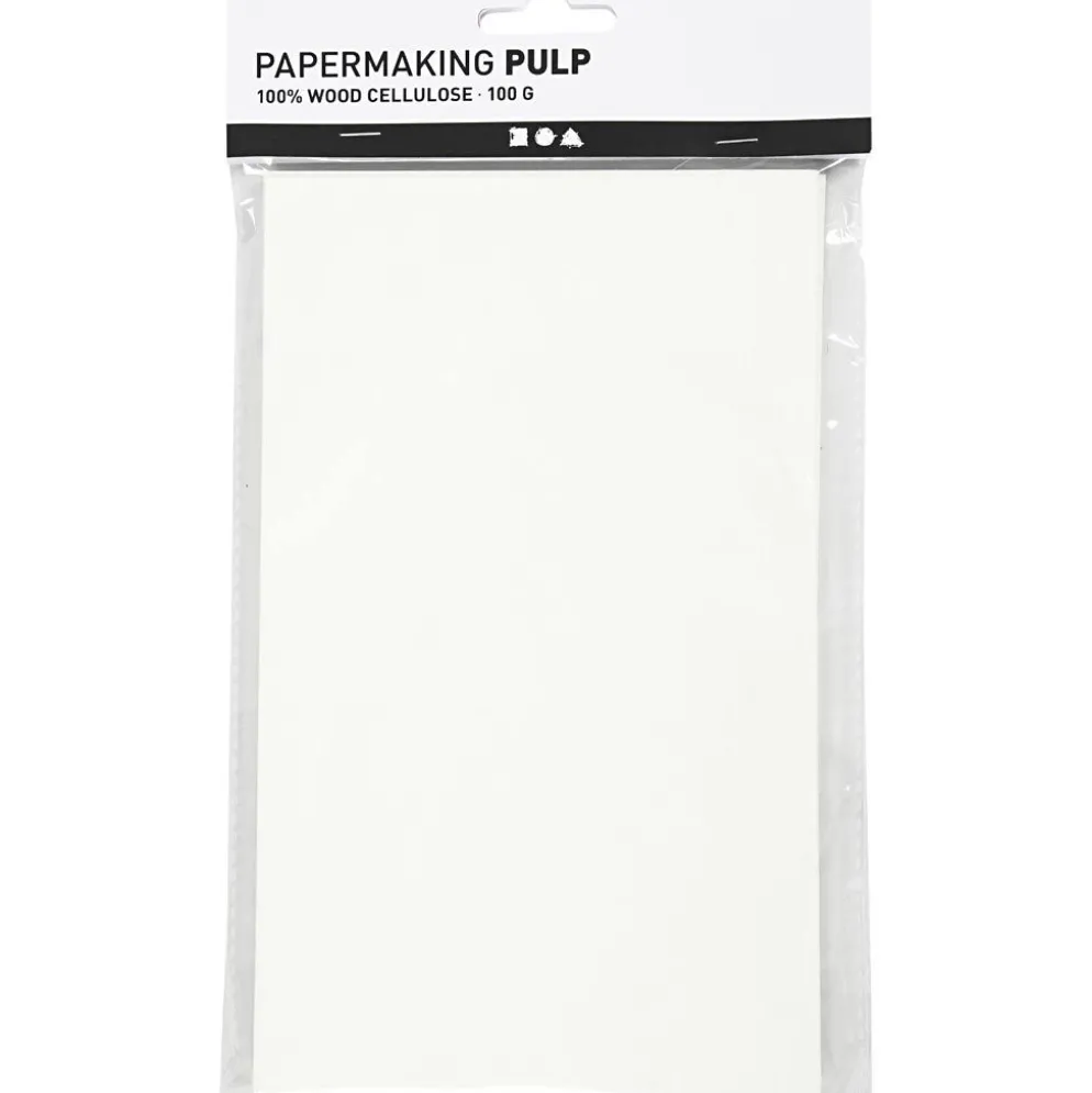 Papperspulp, ark 20x12 cm, råvit, 100 g/ 1 förp.