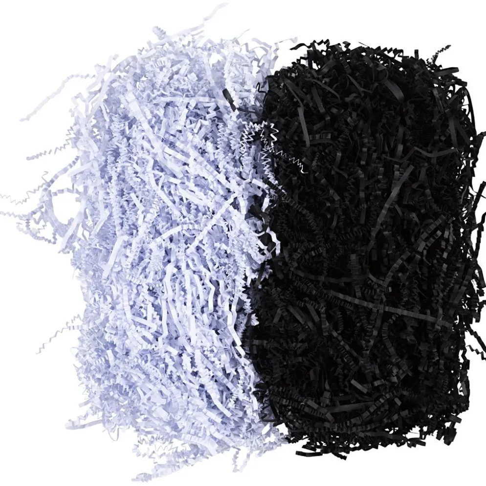 Pappersstrimlor, L: 25-30 cm, B: 3 mm, svart, vit, 2x50 g/ 1 förp.