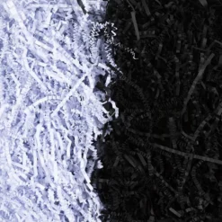 Pappersstrimlor, L: 25-30 cm, B: 3 mm, svart, vit, 2x50 g/ 1 förp.