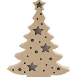 Pappfigur med inbyggt ljus, julgran, H: 27 cm, D: 4 cm, B: 21,5 cm, 1 st.