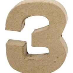 Pappsiffra, 3, H: 10 cm, B: 8 cm, tjocklek 1,7 cm, 1 st.