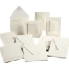 Passepartoutkort, kortstl. 10,5x15 + 12,5x12,5 cm, Innehållet kan variera , råvit, 50 set/ 1 förp.