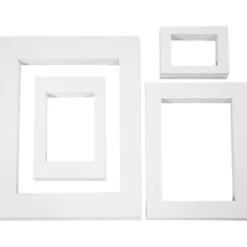 Passepartoutramar, A3,A4,A5,A6, stl. 13,4x18,9+19,7x27,9+28,3x36,6+39,5x49,6 cm, 500 g, vit, 4x100 st./ 1 förp.