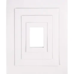 Passepartoutramar, A3,A4,A5,A6, stl. 13,4x18,9+19,7x27,9+28,3x36,6+39,5x49,6 cm, 500 g, vit, 4x100 st./ 1 förp.