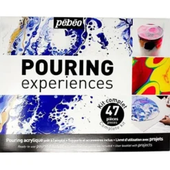 Pebeo färgkit, Pouring-upplevelser, mixade färger, 47 delar/ 1 förp.