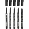 Permanenta tuschpennor, spets 2x0,6+2x0,8+1,3 mm, svart, 5 st./ 1 förp.