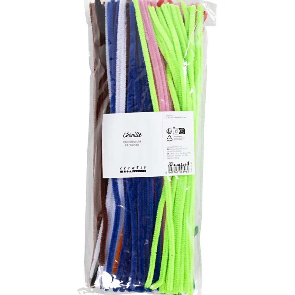 Piprensare, L: 30 cm, tjocklek 6 mm, mixade färger, 200 mix./ 1 förp.
