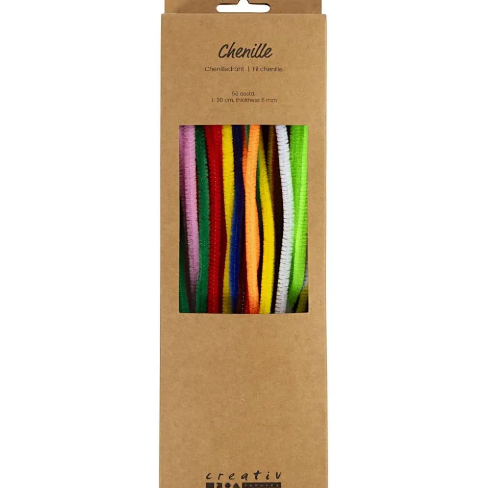 Piprensare, L: 30 cm, tjocklek 6 mm, mixade färger, 50 mix./ 1 förp.
