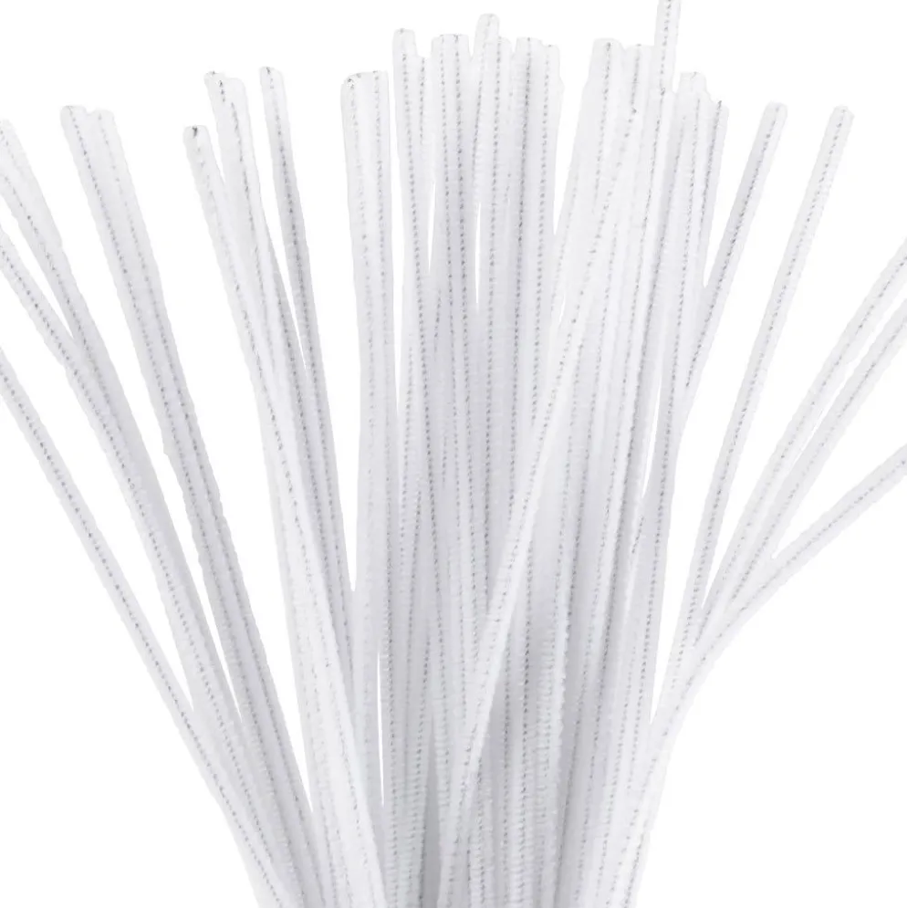 Piprensare, L: 30 cm, tjocklek 4 mm, vit, 50 st./ 1 förp.