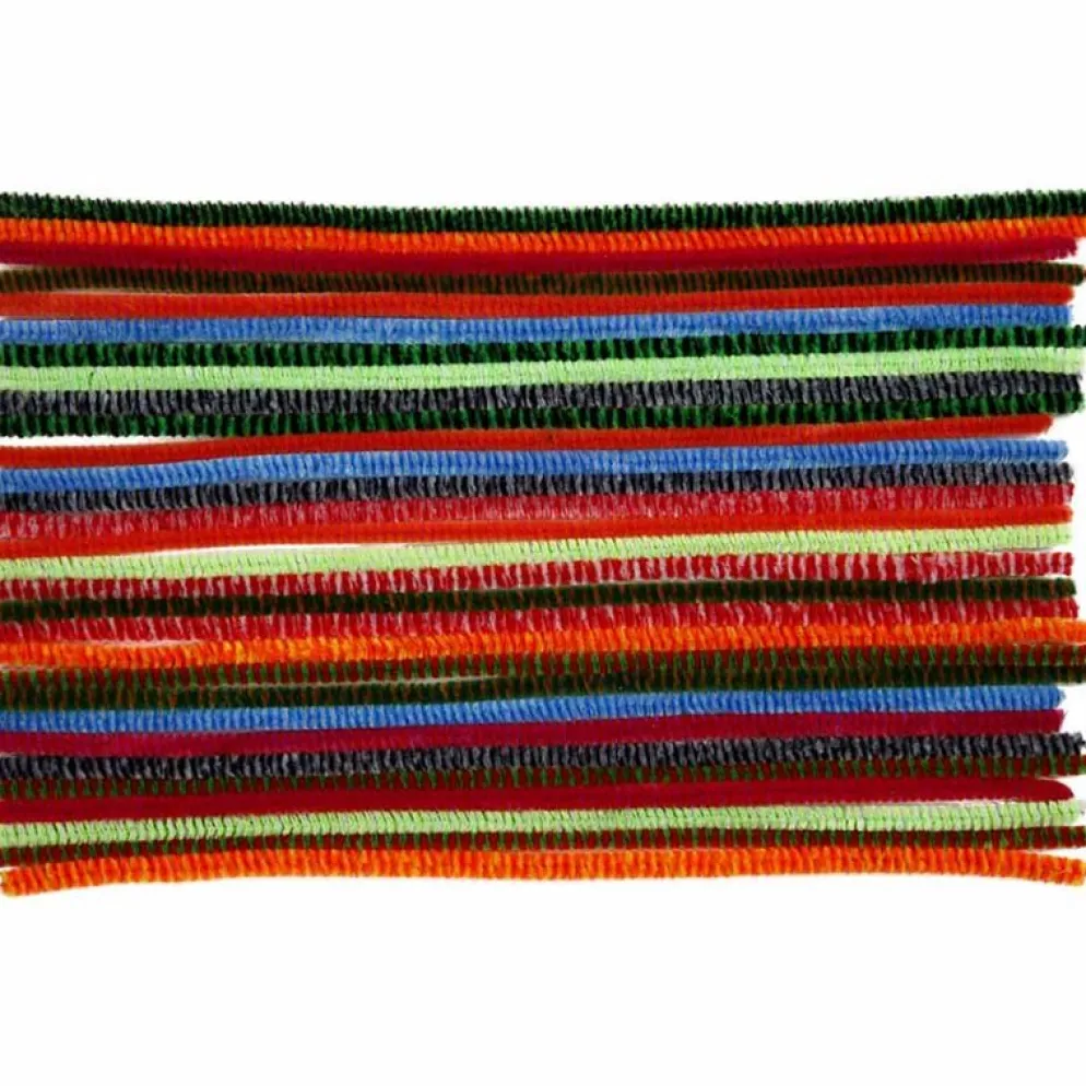 Piprensare, randiga, L: 30 cm, tjocklek 6 mm, mixade färger, 30 mix./ 1 förp.