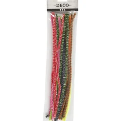 Piprensare, randiga, L: 30 cm, tjocklek 6 mm, mixade färger, 30 mix./ 1 förp.