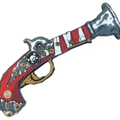 Piratpistol, H: 1,3 cm, L: 28,6 cm, B: 13 cm, 1 st.