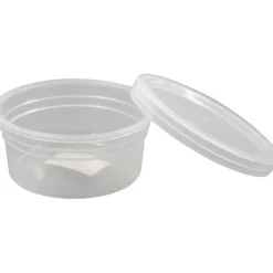 Plastburk med lock, H: 38 mm, Dia. 84 mm, 125 ml, 20 st./ 1 förp.