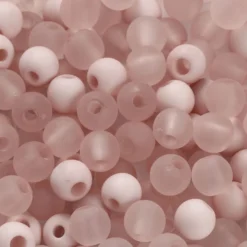 Plastpärlor, Dia. 6 mm, Hålstl. 2 mm, ca. 150 st., rosa, 40 g/ 1 förp.