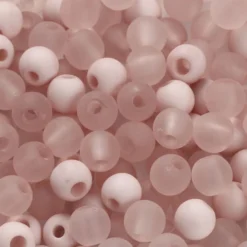 Plastpärlor, Dia. 6 mm, Hålstl. 2 mm, ca. 150 st., rosa, 40 g/ 1 förp.