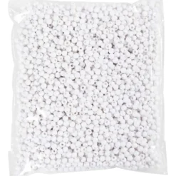 Plastpärlor, Dia. 6 mm, Hålstl. 1.5 mm, vit, 300 g/ 1 förp.