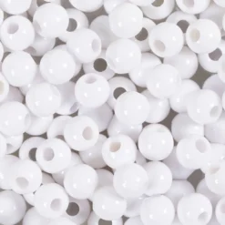 Plastpärlor, Dia. 6 mm, Hålstl. 1.5 mm, vit, 300 g/ 1 förp.