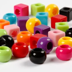 Plastpärlor, stl. 11 mm, Hålstl. 7 mm, ca. 750 st., mixade färger, 1000 g, 1700 ml/ 1 förp.