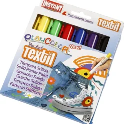 Playcolor Textilfärg, L: 14 cm, mixade färger, 5 g, 6 st./ 1 förp.
