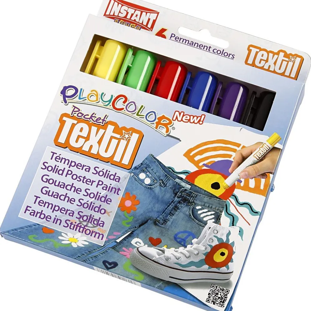 Playcolor Textilfärg, L: 14 cm, mixade färger, 5 g, 6 st./ 1 förp.