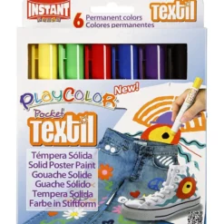 Playcolor Textilfärg, L: 14 cm, mixade färger, 5 g, 6 st./ 1 förp.