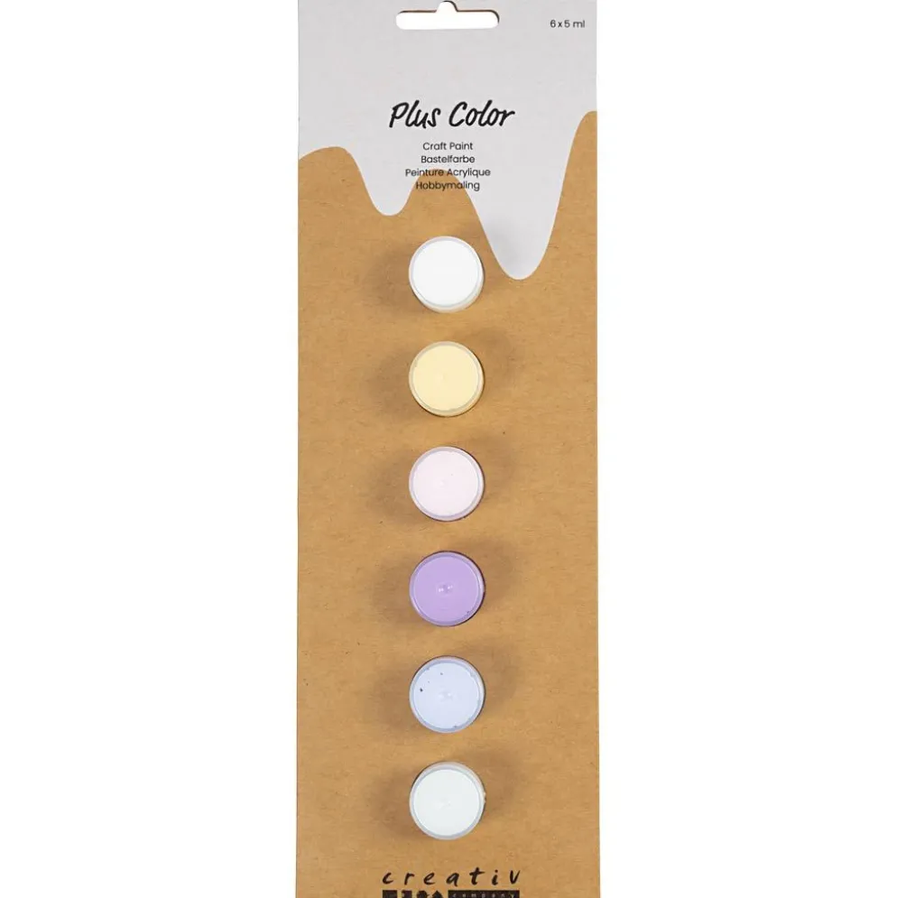 Plus Color-Hobbyfärg, pastellfärger, 6x5 ml/ 1 förp.