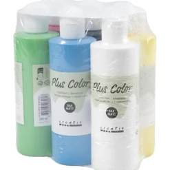Plus Color Hobbyfärg, primärfärger, 6x250 ml/ 1 förp.