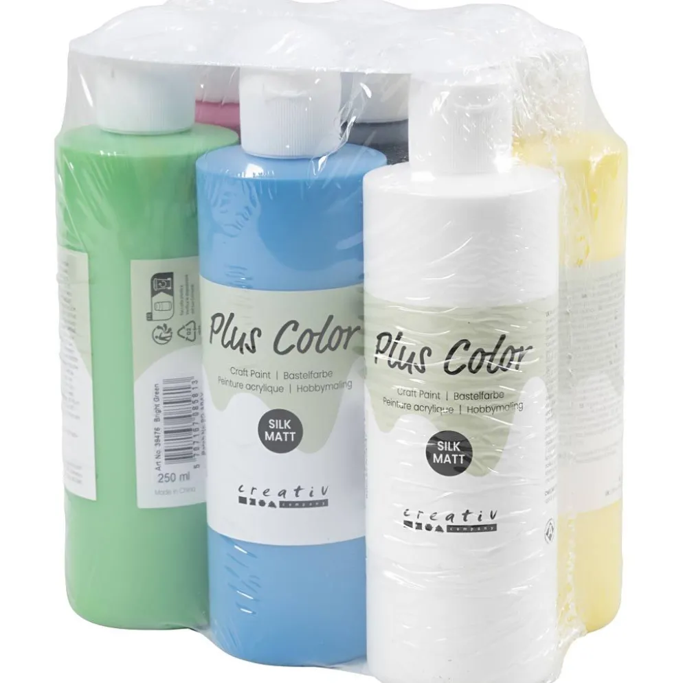 Plus Color Hobbyfärg, primärfärger, 6x250 ml/ 1 förp.