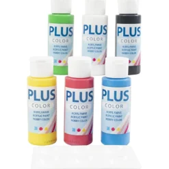Plus Color Hobbyfärg, primärfärger, 6x60 ml/ 1 förp.