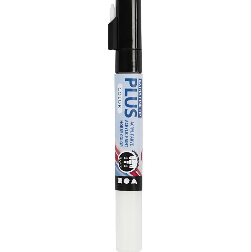 Plus Color Tusch, L: 14,5 cm, spets 0,7 mm, råvit, 5,5 ml, 1 st.
