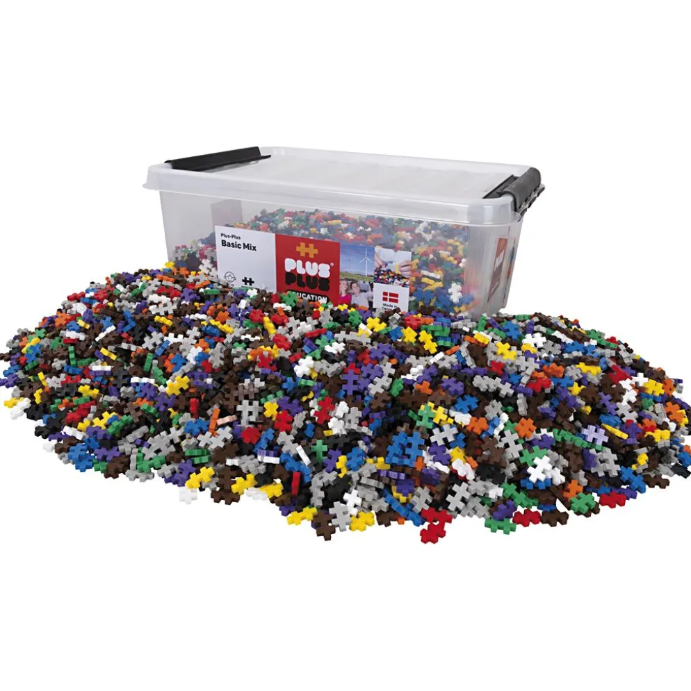 Plus Plus Basic, stl. 1,2x2 cm, standardfärger, 6000 delar/ 1 set