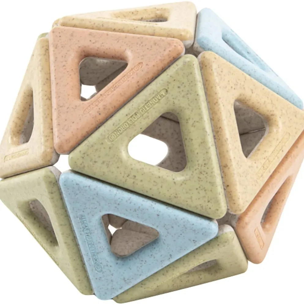 Polydron Eco Magnetisk, dova färger, 24 delar/ 1 set