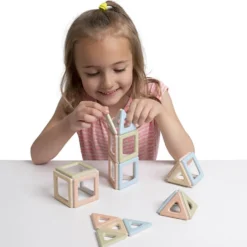 Polydron Eco Magnetisk, dova färger, 24 delar/ 1 set