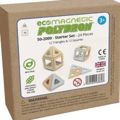 Polydron Eco Magnetisk, dova färger, 24 delar/ 1 set