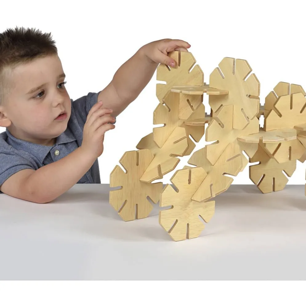 Polydron Octoplay-Byggset i trä, Dia. 12 cm, 20 delar/ 1 set