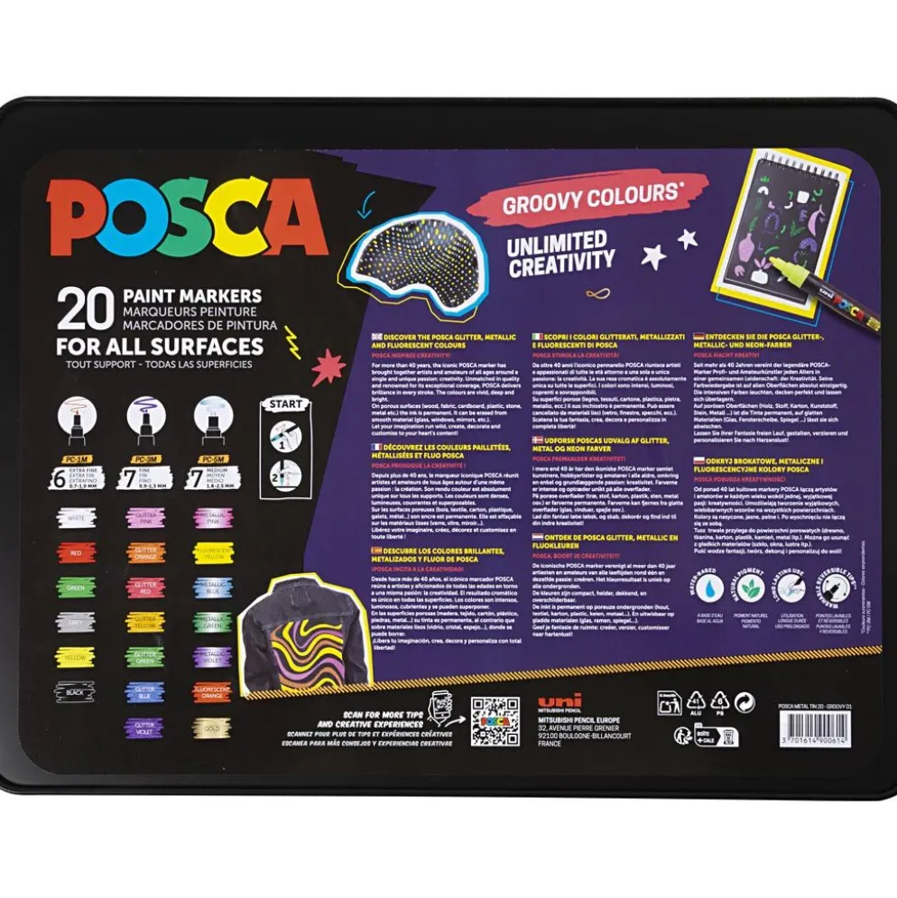 Posca case, groovy colours, 20 st./ 1 förp.