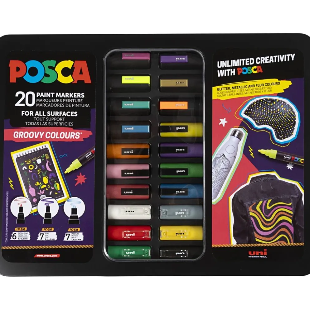 Posca case, groovy colours, 20 st./ 1 förp.