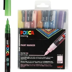 Posca Marker , nr. PC-3ML, spets 0,9-1,3 mm, glitter färger, 8 st./ 1 förp.