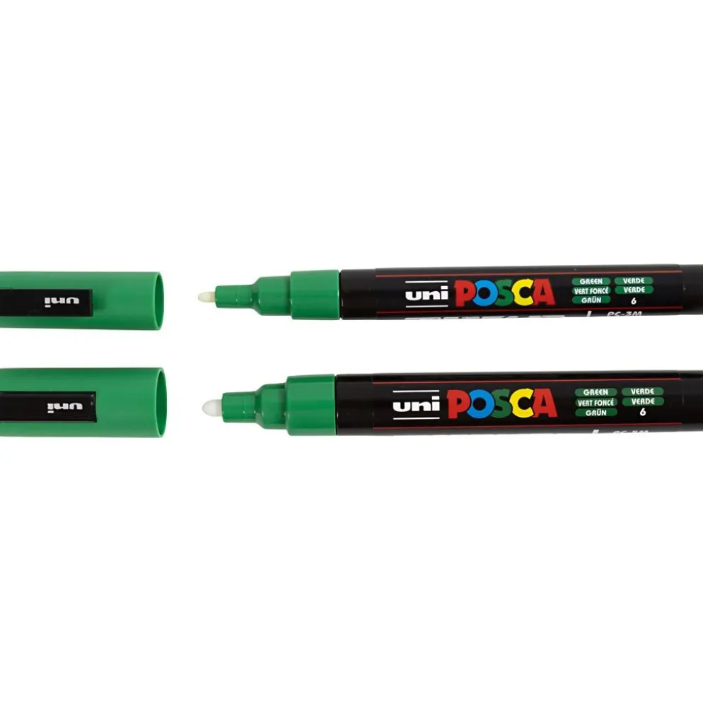 Posca Marker , nr. PC-3M + PC-5M, spets 0,9-1,3+2,5 mm, fine,medium, mixade färger, 12 st./ 1 förp.