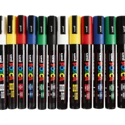 Posca Marker , nr. PC-3M + PC-5M, spets 0,9-1,3+2,5 mm, fine,medium, mixade färger, 12 st./ 1 förp.