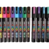 Posca Marker , nr. PC-5M + PC-3M, spets 0,9-1,3 + 2,5 mm, mixade färger, 12 mix./ 1 förp.